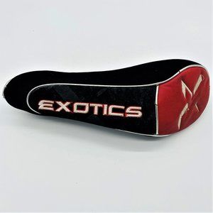 Exotics Tour Edge Black Red Zip Closure Metal Trim Golf Club Driver Iron Cover